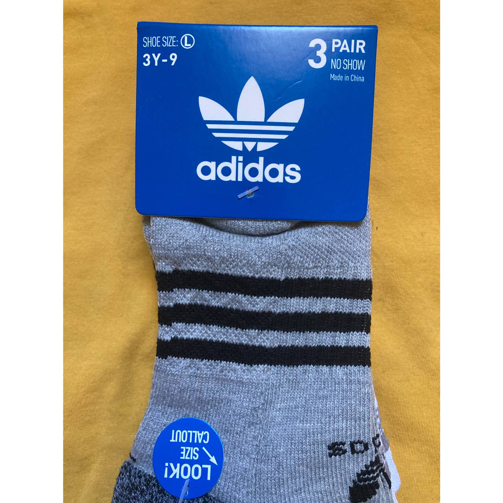 Adidas Roller  No-Show  Socks 3 Pairs  Youth (kids)Originals  Size Large - Picture 4 of 6